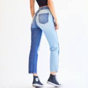 NWOT Revice Denim Yin Yang Two Tone Zipper Detain Jeans